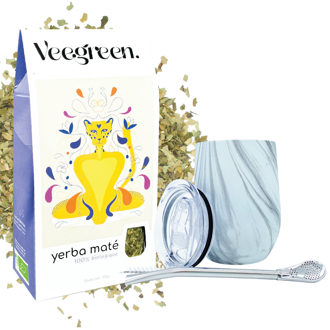 Yerba Mate + Marmor-Kalebasse-Box